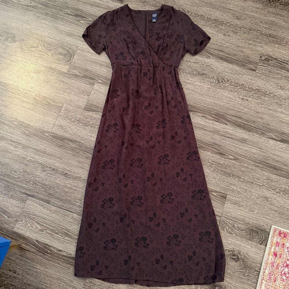 Gap Vintage 2000 Brown Floral Maxi Dress